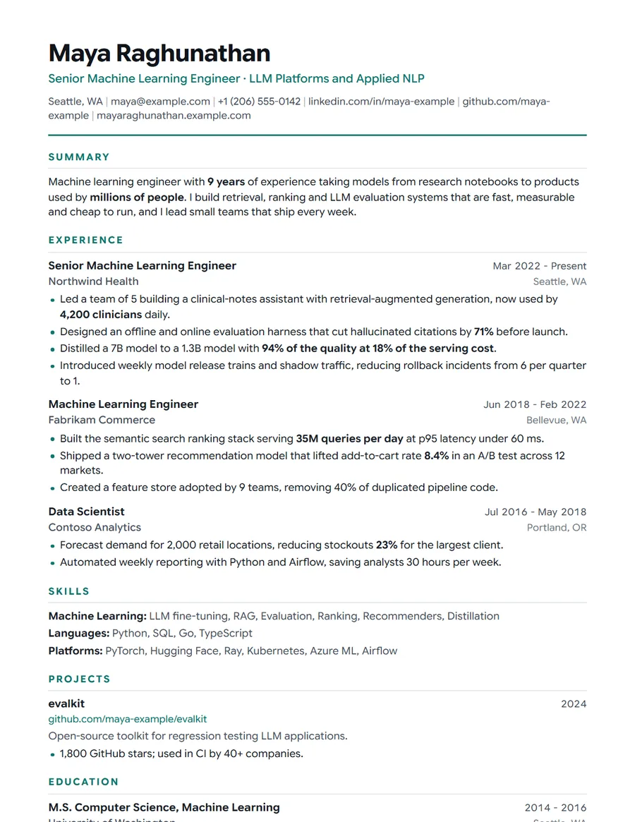 Clarity resume template preview