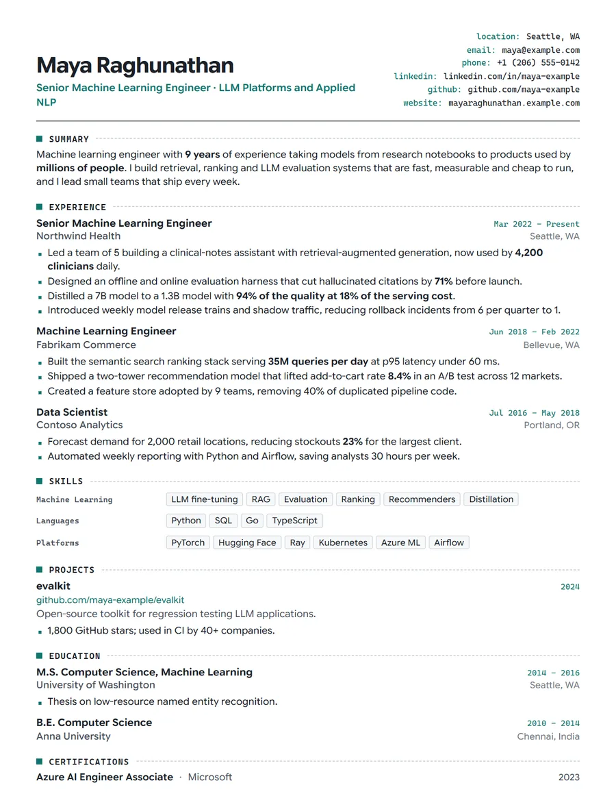 Circuit resume template preview